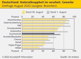 Ifo-Institut: Materialknappheit in der K-Branche lässt im August nach