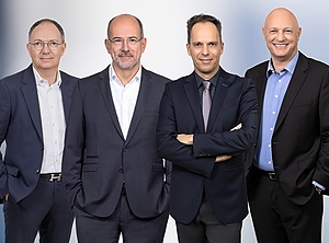 Das neu formierte Management-Team: v.li. Henrik Bøggild, Christian Classen, Dr. Johannis Willem van Vliet und Ralf Tiemann (Foto: Sanner)