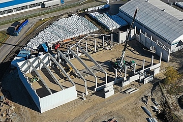 Soll im Frühjahr fertig sein: Das neue Distributionszentrum in Kematen an der Ybbs (Foto: MGG)