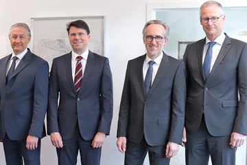 Creglinger Führungsriege (v.l.): Marcus Wirthwein, Dr. Ralf Zander, Thomas Kraus und Holm Riepenhausen (Foto: Wirthwein) 

