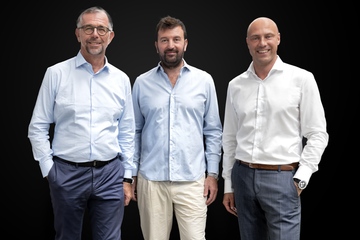 Italianpack wird neue Business Unit von Multivac: Christian Traumann (Multivac), Tomaso Petrini (Italianpack) und Dr. Tobias Richter (Multivac; v.li.; Fotos: Multivac)