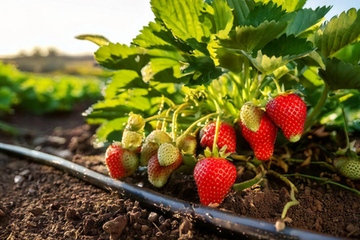 Von der Erdbeerplantage zurück in den Kreislauf: Bewässerungsschläuche aus Polyethylen (Foto: RIGK)