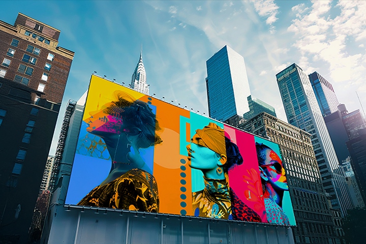 Print wirkt: Außenwerbung an einer Fassade in New York (Foto: Metamark / UPM Raflatac)